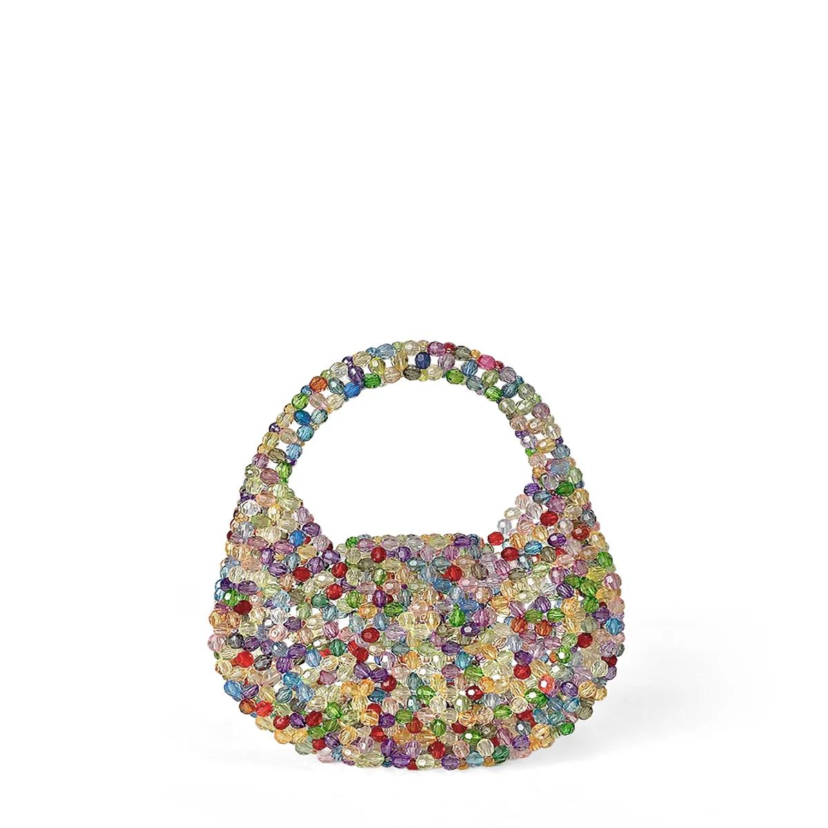 Autumn and Winter New Light Luxury Premium Texture Handmade Beaded Mini Bead Bag Sparkling Handheld Banquet Bag