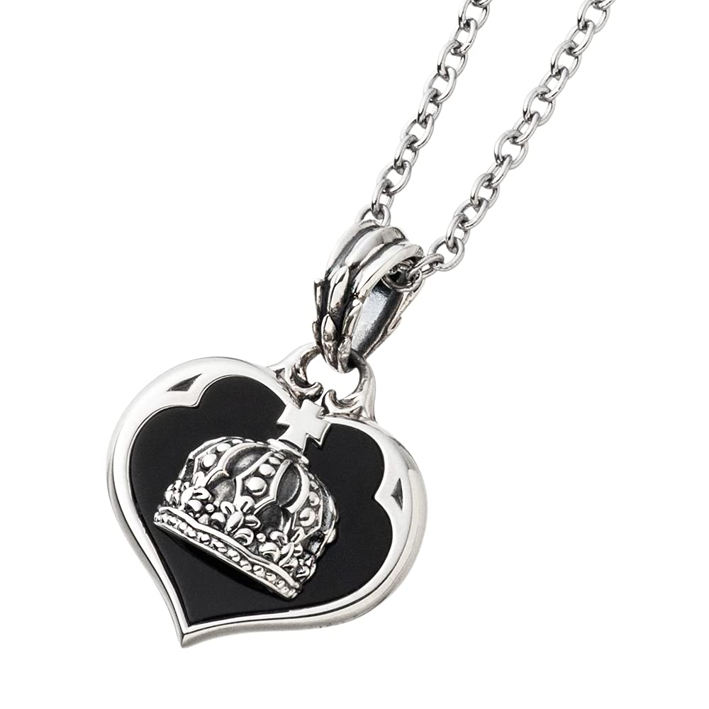 

ARTEMISKINGS Crown Heart Pendant AKP0126 Silver accessories for branded silver 925 [Artemis Kings] [Top only] women, jewelry, чорний