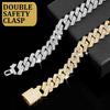 Dog Chain Collar Walking Metal Chain Collar Cuban Link Dog Collar with Secure Buckle 14MM Pet Gold Silver Chain Dog Collars for Small Medium Large