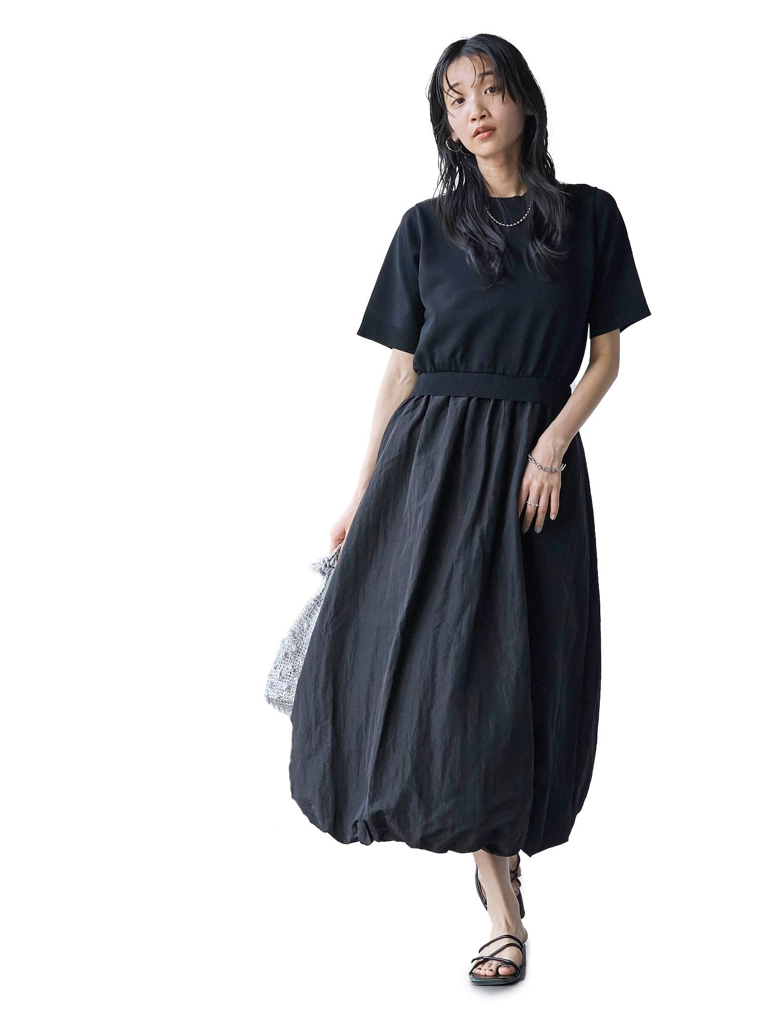 Платье-баллон трикотажное Cohen, эксклюзив онлайн, с драпировкой 76756400347 0950 ЧЕРНЫЙ(09) M