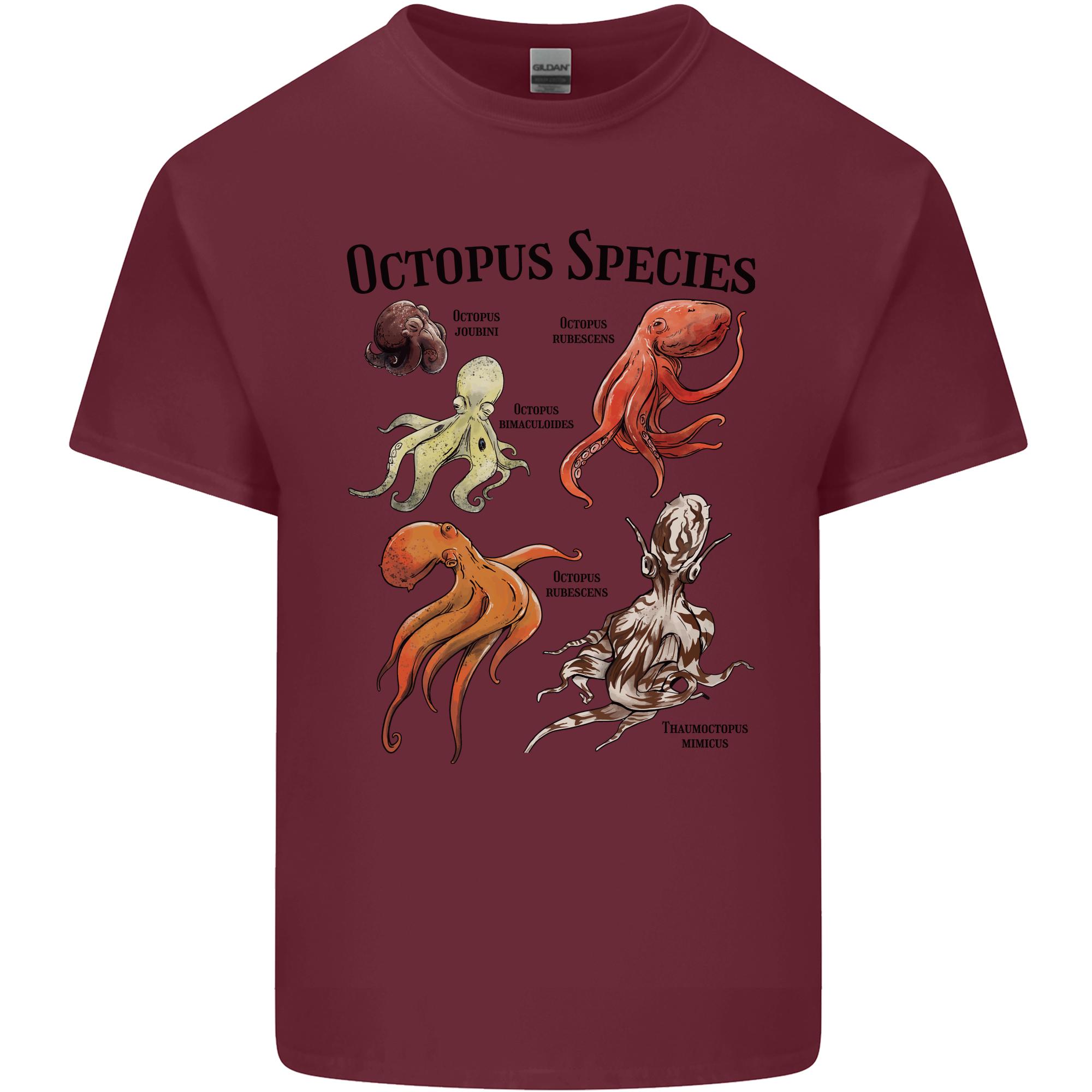 Octopus Species Sealife Scuba Diving Unisexs Light Cotton TShirt S