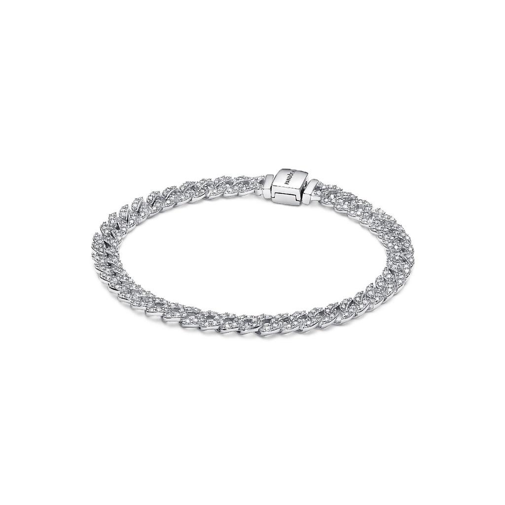

Pandora Timeless Pave Cuban Chain Bracelet With Clear Cubic Zirconia P-593008C01-18 For Women