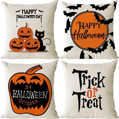 Halloween Orange Pumpkin Head Pillow Case Decoration Pillow Sofa Cover Cushion Cover Combination