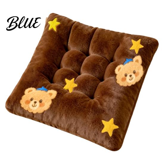 Winter Warm Seat Protector Plush Chair Cushion Cute Cartoon Bear Floor 18" x Thickened Pad Non-slip Cozy Cushion for Office Dining Soft Cloud Feel