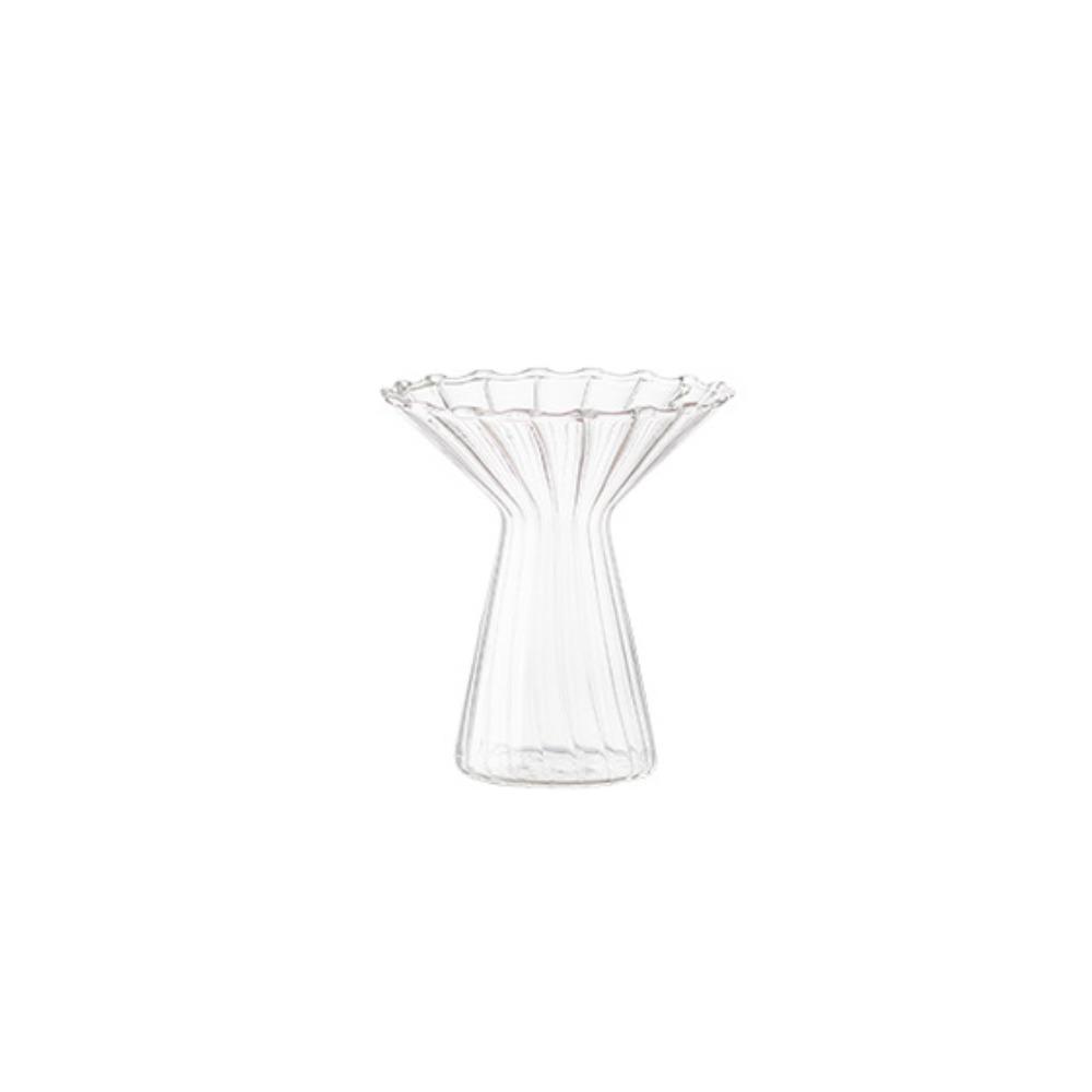Vertical Striped Hydroponic Vase Transparent Flower Pot Decorative Vase Flower Arrangement
