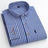 Men's Carbon Brushed Long-Sleeve Plaid Cotton Shirt