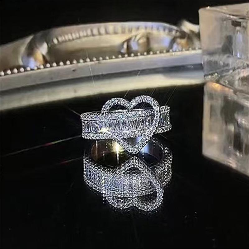 High-End Women s Light Luxury Heart Ring - Exquisite Open Index Finger Design, Trendy 2022 Style Adjustable Open Size