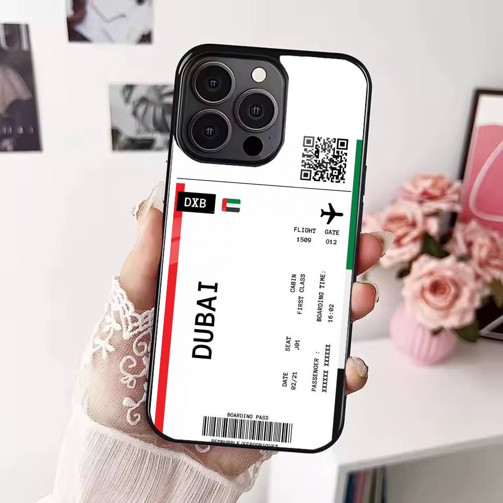 Boarding Pass Plane Ticket  Phone Case For iPhone 17,16,15,14,13,12,Plus,Pro,Max For Magsafe Magnetic Wireless Charge iPhone14Plus