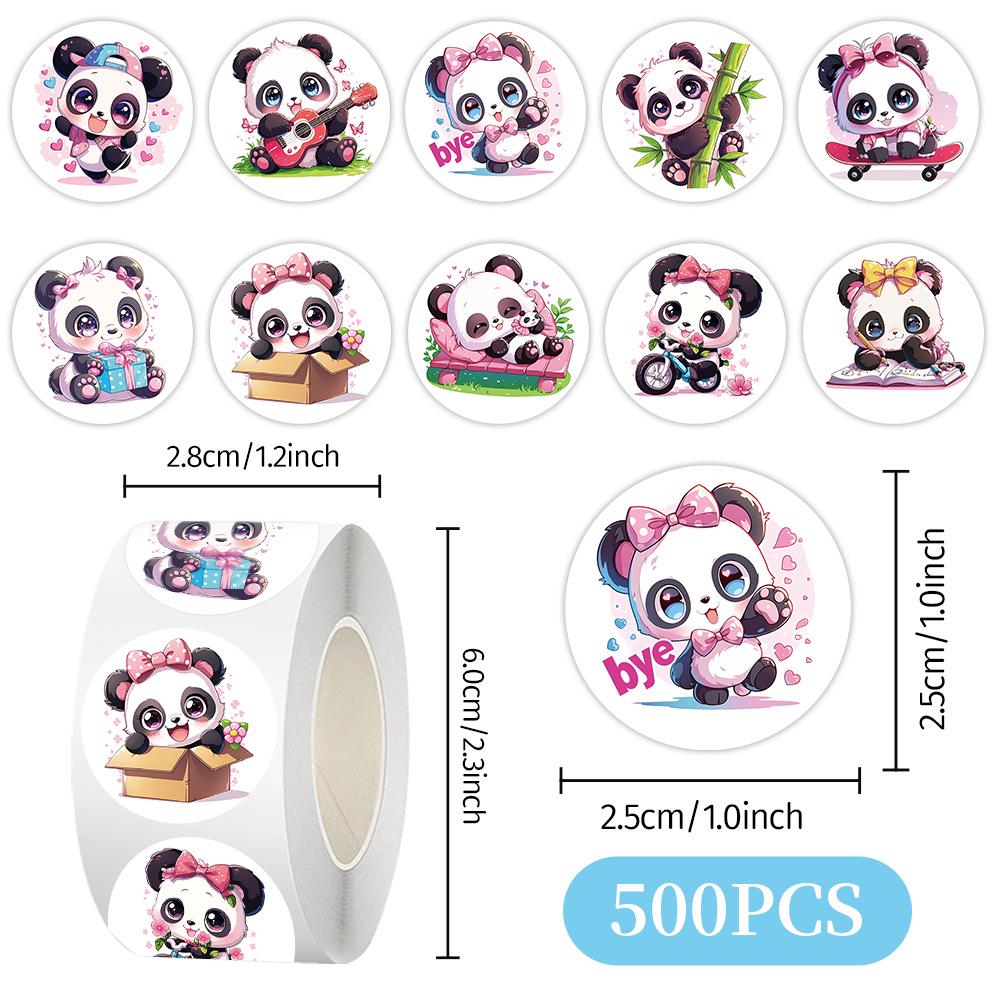 Cross-Border Cartoon Panda Sticker Roll - No Residue Adhesive Tape for Journals and Phone Cases