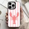 L-Lobster On S-Stripes Ocean  Phone Case For iPhone17,16,15,14,13,12,11 Plus,Pro Max Black Candy Silver Phone Case