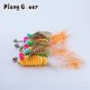 6pcs Mix Plush Bug Feather Teasing Cat Stick Replacement Head Cat Toy Kitten Interactive Toys Pet Supplies