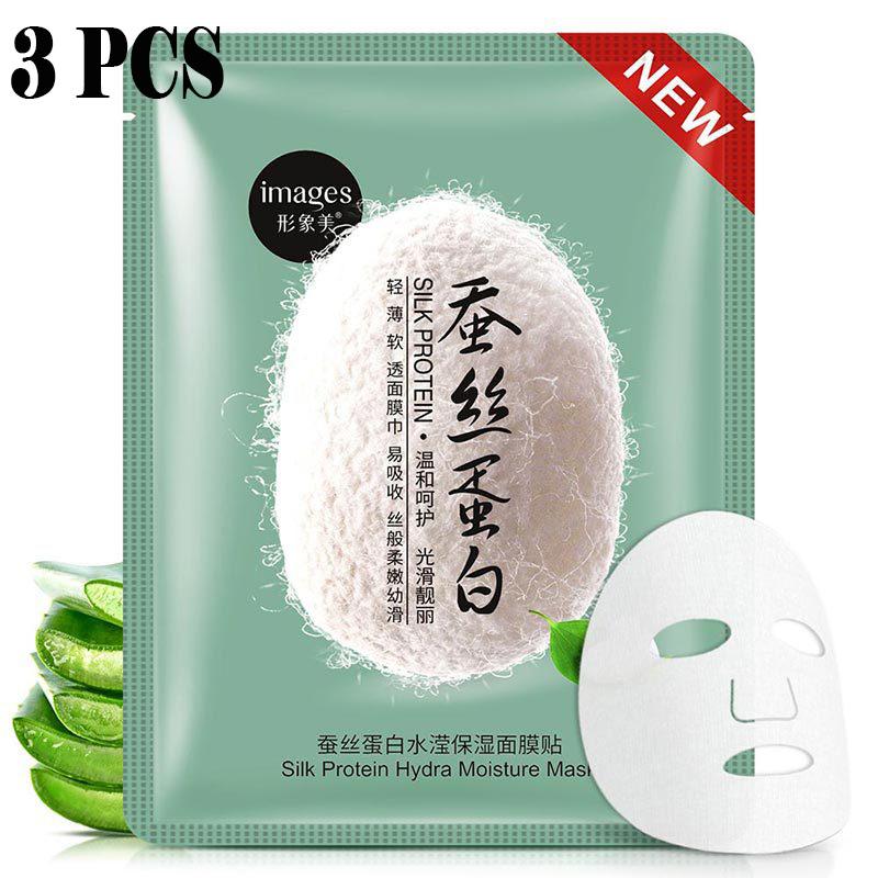 

Омолаживающая маска для лица с протеином шелка, глубоко увлажняющая, контролирующая жирность кожи, сужающая поры, средства по уходу за кожей для мужчин и женщин 3pcs зелёный