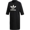 Adidas Originals Trefoil Theme Logo Print Round Neck Slim Fit Casual Sports Long Sleeve Dress Women dresses Black DP8593