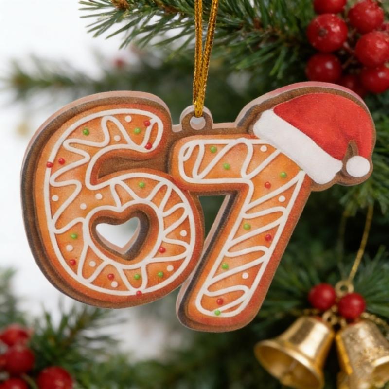 Ornamento Acrílico Pendurado Temático Engraçado 67 Decoração de Árvore de Natal Decorativa Presente Único Para Amigo Adulto