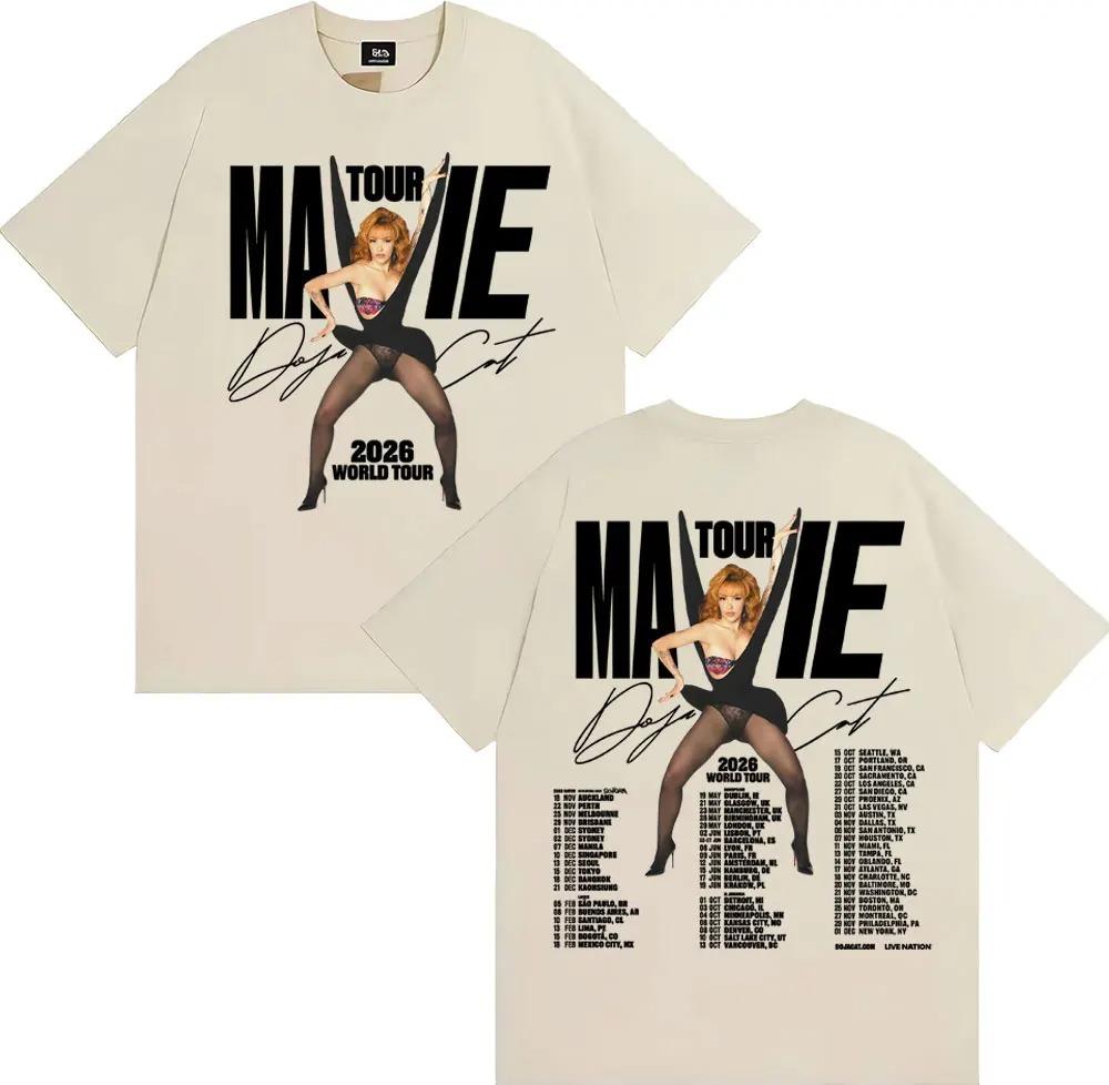 Doja Cat Ma Vie World Tour 2026 Peripherals PrintTShirt Men Women Fashion Streetwear Hip Hop Summer Cotton Top Oversize New Tee