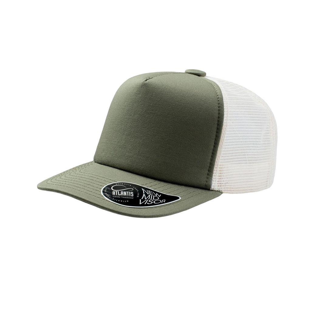 Atlantis Record Mid Visor 5 Panel Trucker Cap