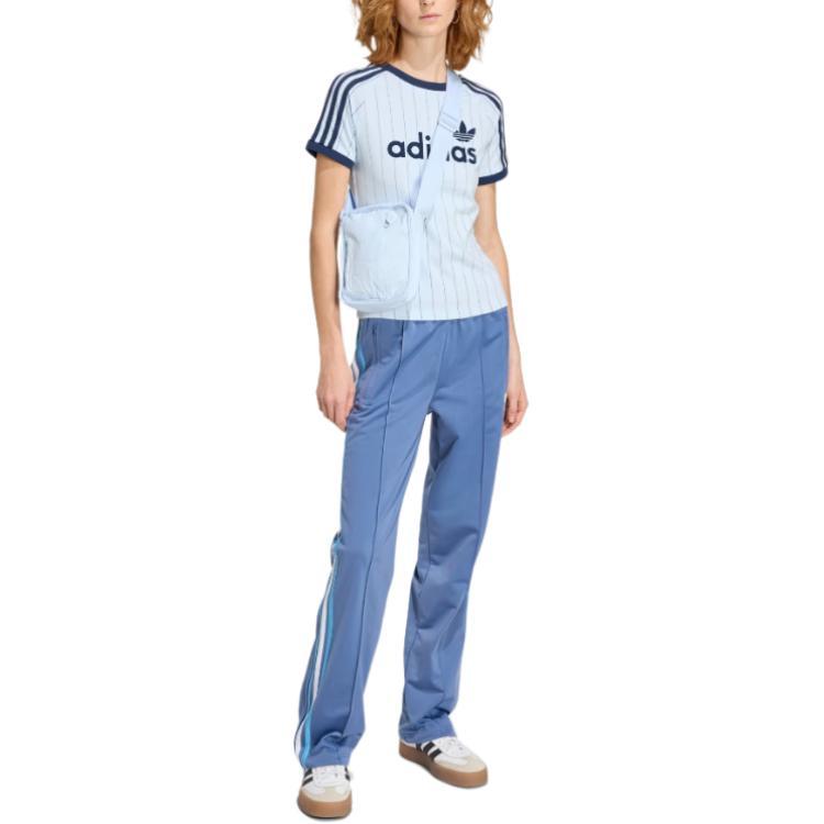 adidas Originals Striped Letter Short Sleeve T-Shirt Women Tops KQ9063