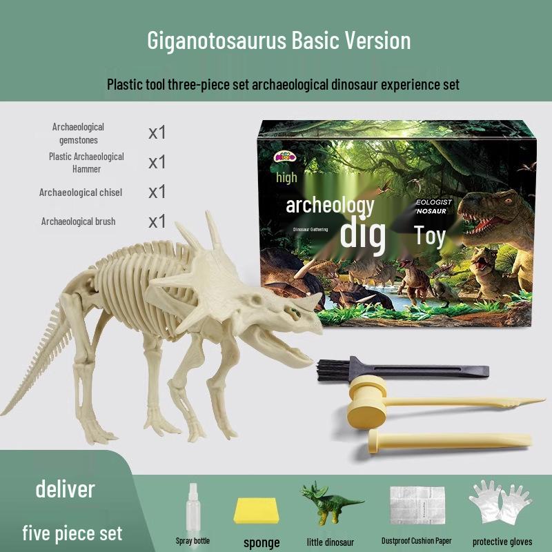 Dinosaur Fossil Excavation Toy - Gem and Skeleton Treasure Hunt for Kids