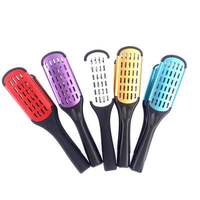 Pro Hairdressing Straightener Nylon Hair Straightening Double Brushes V Shape Comb Clamp Not Hurt Styling Tools DIY Home