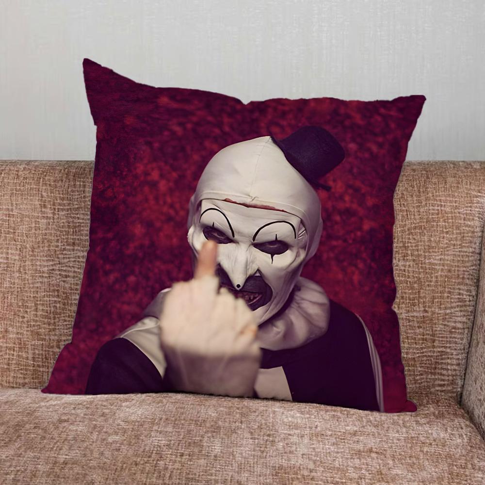 Art the Clown T-Terrifiers Pillow Case For Home Bedroom Car Office Decoration Living Room Sofa Cushion Cover Suitable