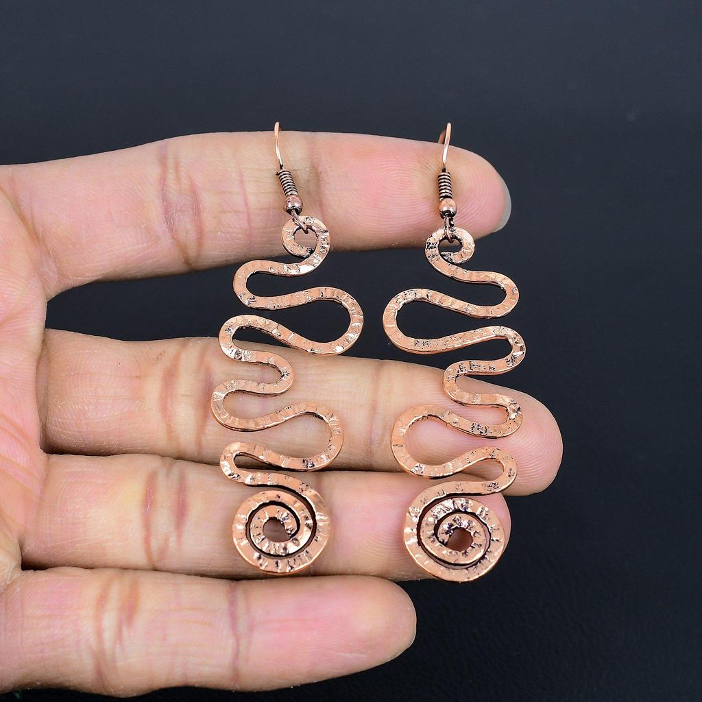 Designer Copper Earrings, Handmade Gemstone Earrings Jewelry, Gifts For Wife Brand New Earrings