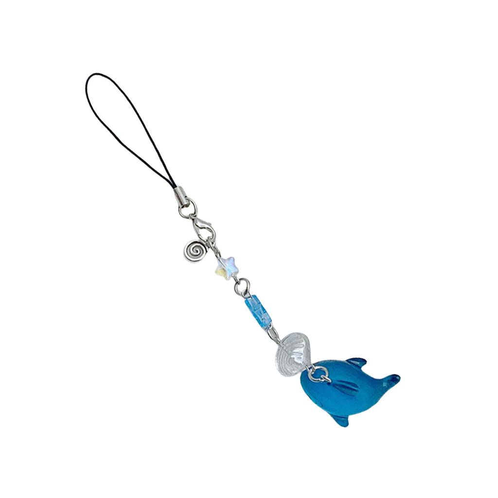 Fish Shell Star Bead Pendant Sweet Phone Chain Strap Hanging Decoration Keychain Lanyard Small Gift for Women Girls