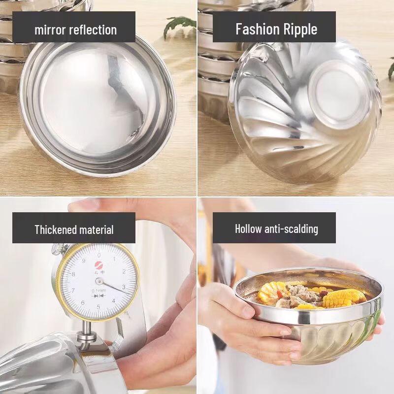 SIFAR Stainless Steel Double-Layer Insulated Soup Bowls