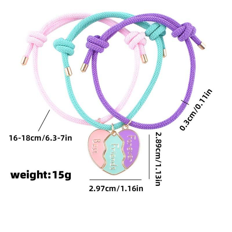 Cross-border New Milan Rope Love Magnetic Splicing Bracelet Simple Fashionable Three-person Best Friend