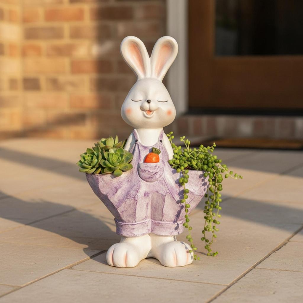 Rabbit Planter Outdoor Bunny Rustic for Homeowners