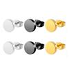 5Pairs  Stainless Steel Stud Earrings For Men Women Simple Round Black Punk Ear Studs Jewelry Gift Accessories