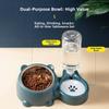 Automatic Pet Feeder Water Dispenser Slanted Opening 2-IN-1 Cat Dog Feeders Stainless Steel No Power Required Pet Bowl