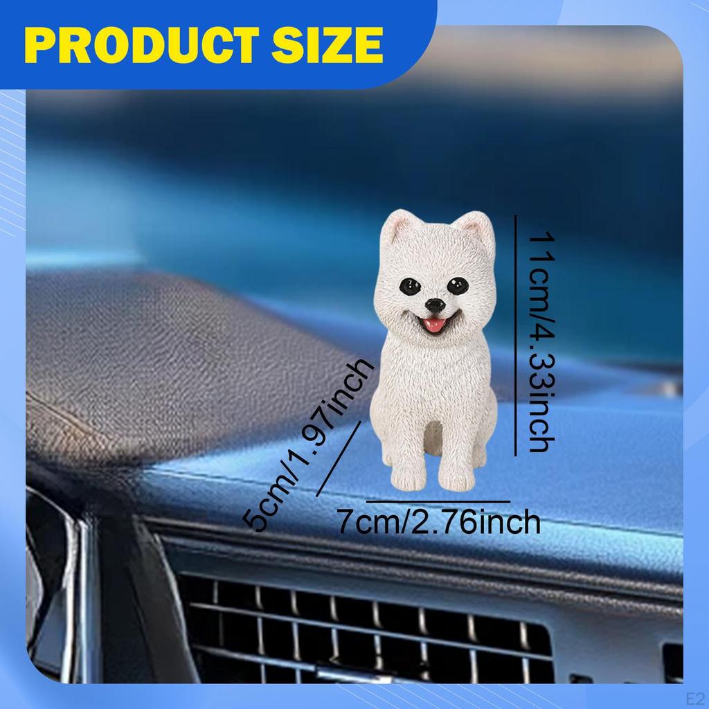 Zwergspitz Hund Figur Skulptur Tragbare Autodekoration Heimschmuck Welpenstatue