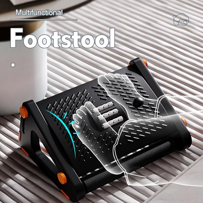Adjustable Foot Rest Under Desk Dual Purpose Foot Stool with Massage Rollers Ergonomic Office Leg Support Relieve Fatigue
