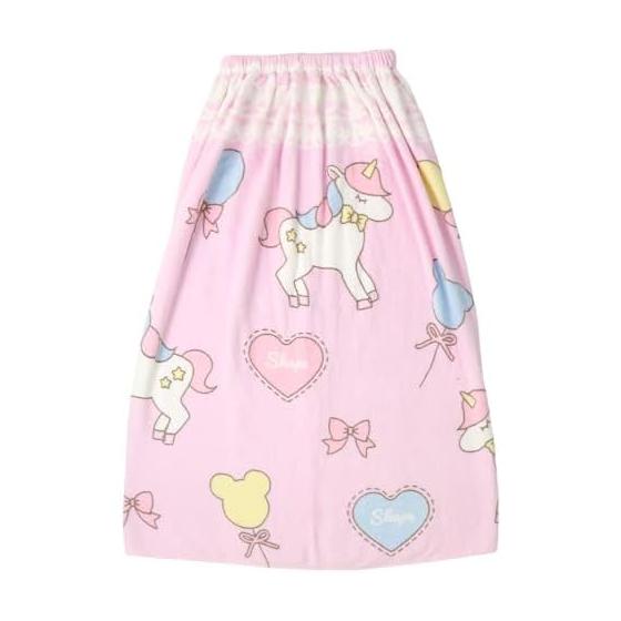[Santowa] Wrap Towel, Girls, Pool Towel, 100% Cotton, All Over Pattern, Name Tag Included, Pool Towel, Wearable Towel, Bath Towel, Wrapped Towel for