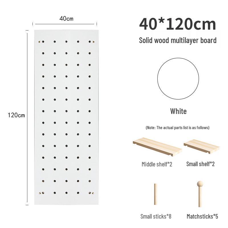 Solid Wood Pegboard Rack: Wall-Mounted & Desktop Storage Display for Entrance Hallway