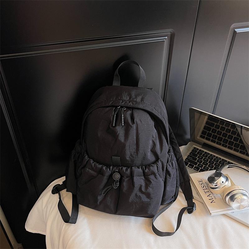 

Backpack women s large-capacity new leisure student class schoolbag high-value lightweight travel backpack чёрный