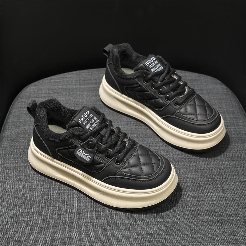 Fleece warm Herbst und Winter neu lässig zwei Baumwollschuhe Plateau Student Sport Board Schuhe