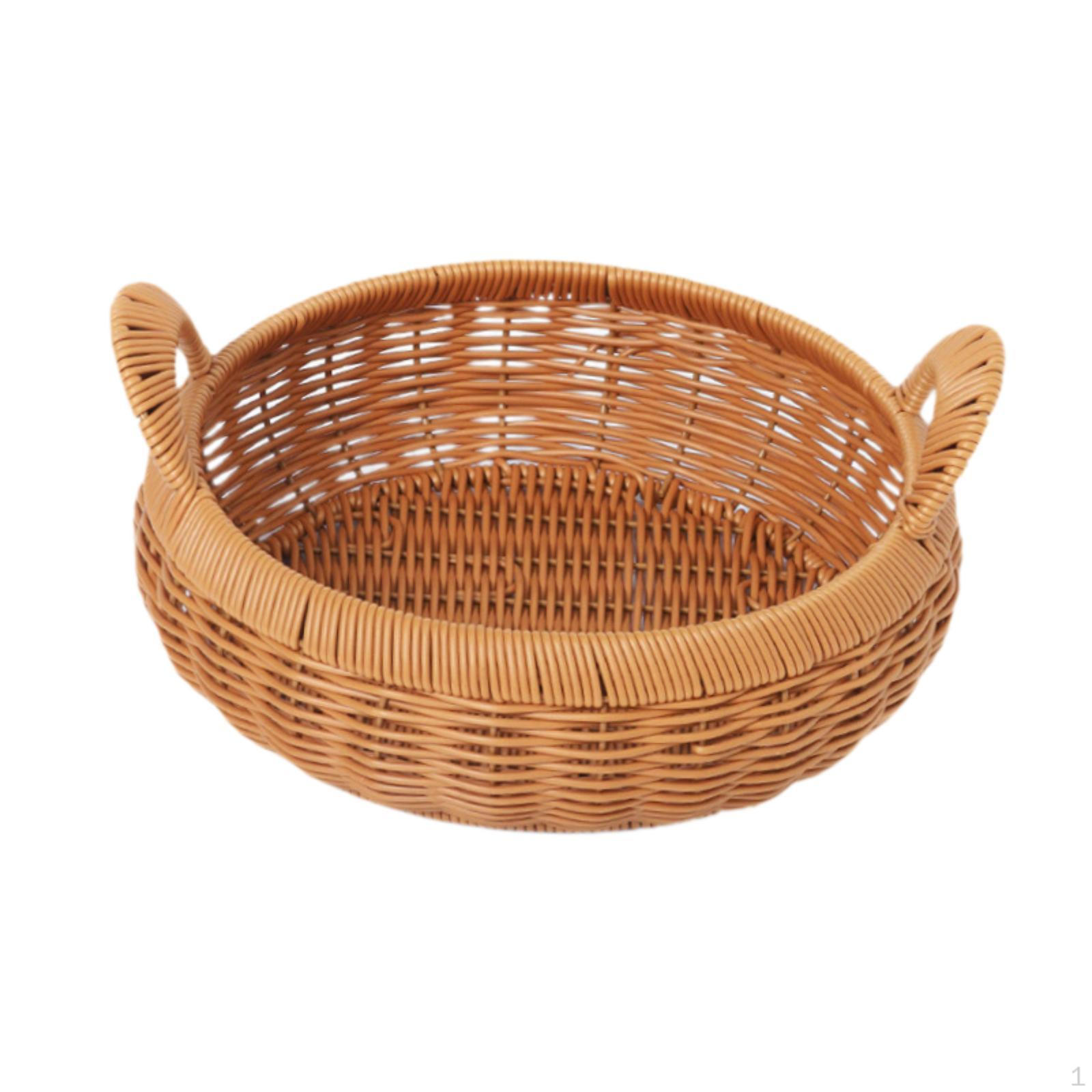 

Изготовленный вручную ротанговый контейнер для хранения, винтажная подставка для хлеба, корзина для кухонных принадлежностей 25cmx8cm