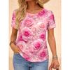 Women's T Shirt Print Floral Graphic Plants Stylish Classic Casual Short Sleeve Crew Neck Long Tops