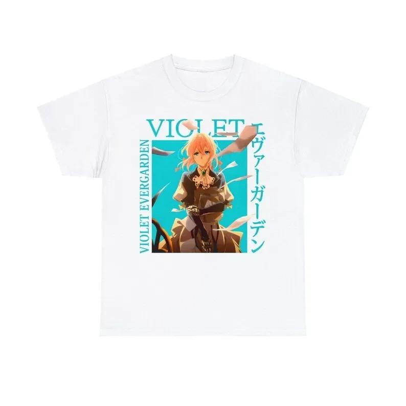 Anime tričko Violet Evergarden Klasická manga postava Unisex Černé Oversized Ležérní dámské a pánské tričko