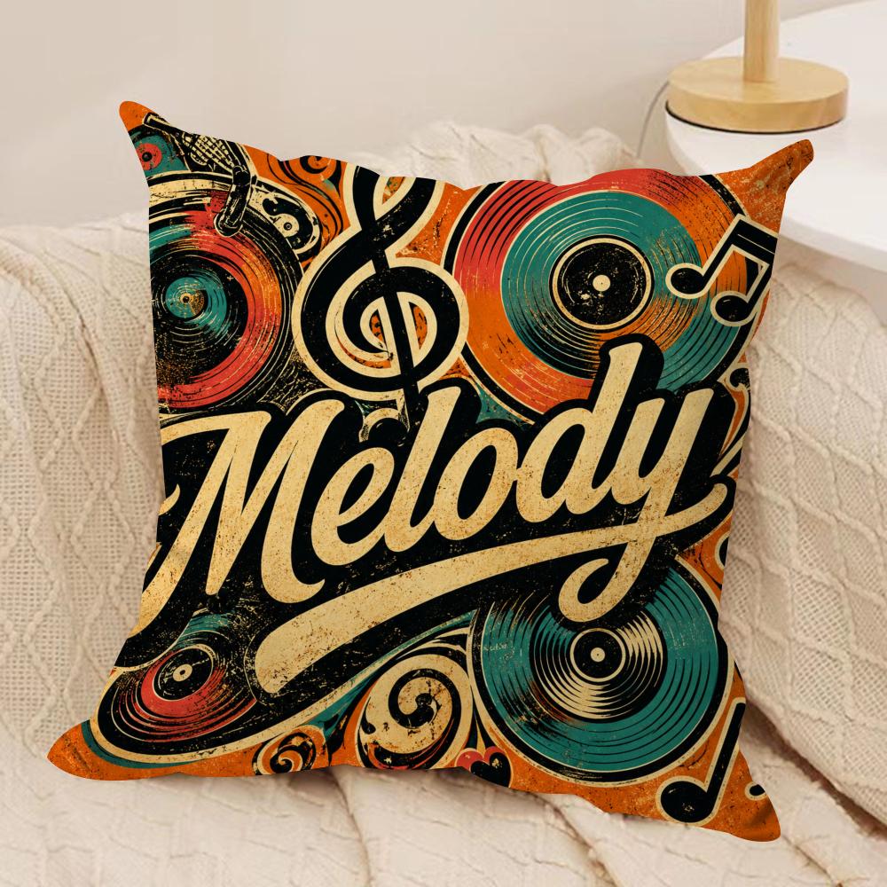 Retro Vinyl Music Cushion Cover Pillow Case Short Plush Square Throw Pillow Covers Pillowcase Sofa Home Decor Gift