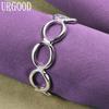 925 Sterling Silver Smooth Round Open Bracelet Fashion Jewelry
