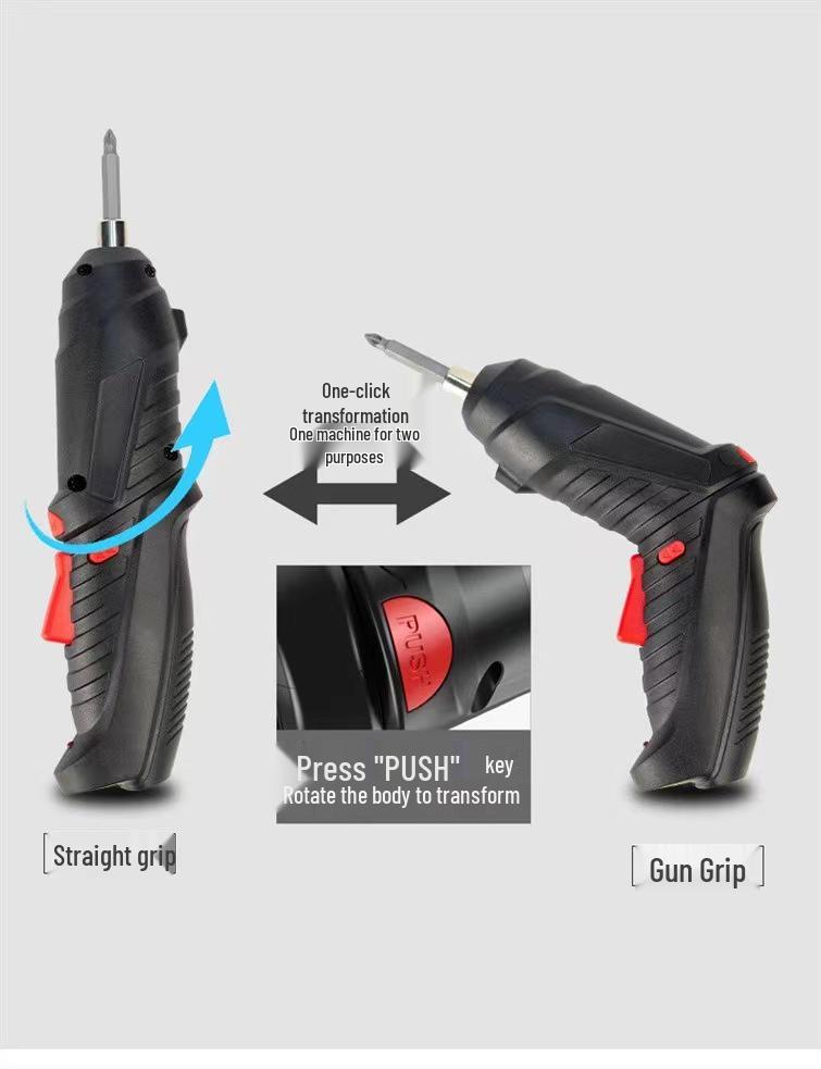 Electric Screwdriver Multifunctional Tool Set with Lithium Battery Rechargeable Drill and Household Toolbox.