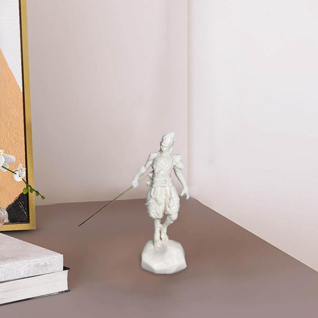 White Color Sun Wukong Statue Home Decoration Durable Craft Model Accessories Desktop Ornaments Decor Resin Garage Kit