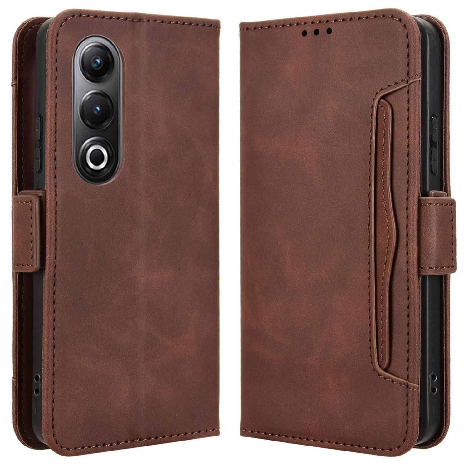 

For itel S25 4G Leather Case Phone Wallet Cover with Multiple Card Slots Brown