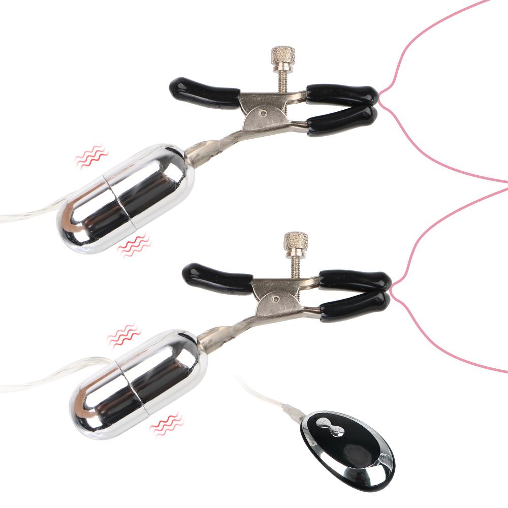 Brystvorteklemmer Klitorisk klips Brystvorte Klitoral Stimulere Brystmassasje Vibrator Sex Shop 20 Frekvens SM Produkter Sexleketøy for Kvinner Par