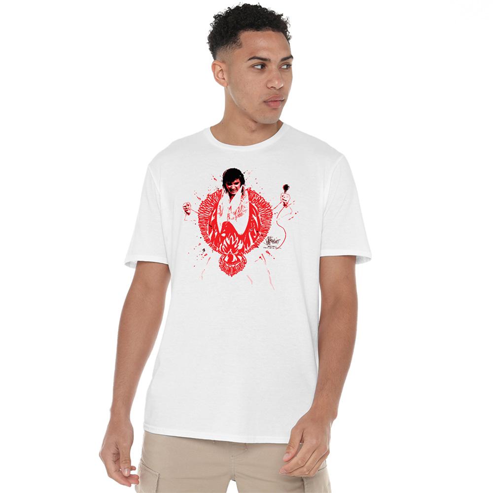 Elvis Presley Unisex Adult Red Pheonix T-Shirt