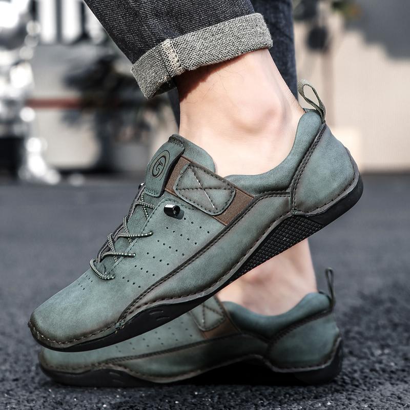 Fashion Genuine Leather Men Casual Shoes Breathable Sneakers Fashion British Style Loafers Men Luxury Designer Hiking Shoes Zapatos Homb