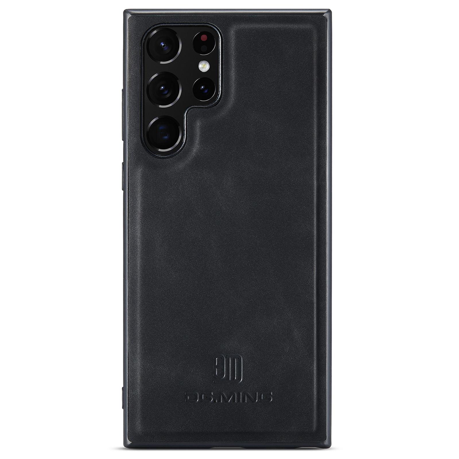 

DG.MING For Samsung Galaxy S24 Ultra Case Leather+PC+TPU Anti-Drop Cover Black