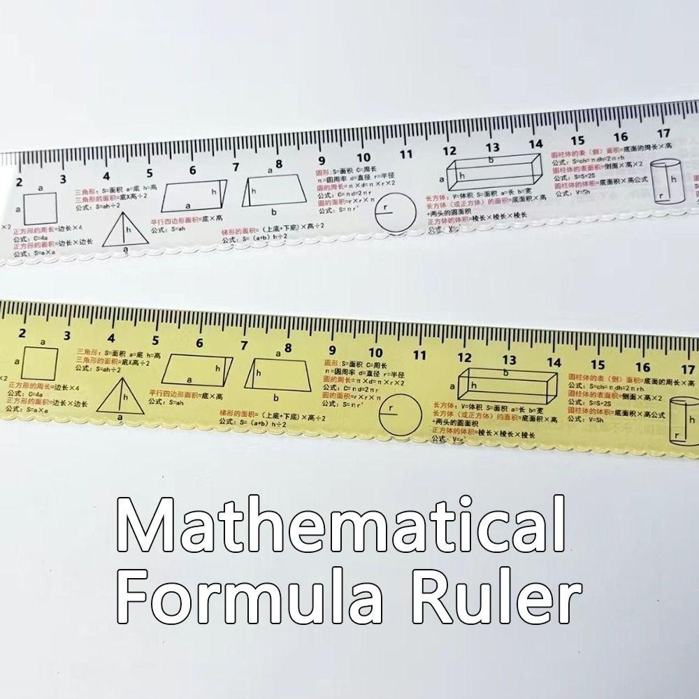 Transparent Mathematical Formula Ruler Lightweight Straightedge Ruler  Office Use